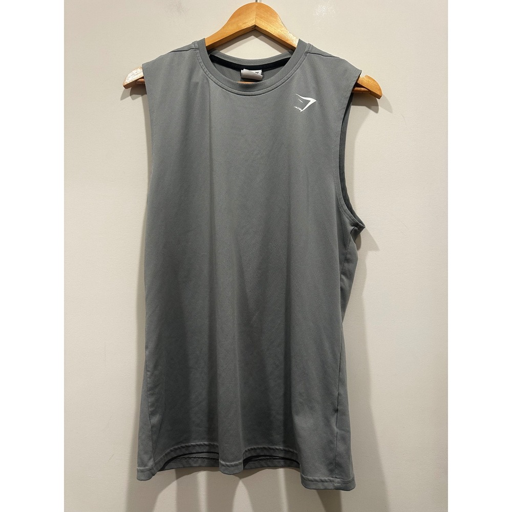 Gymshark Mens Arrival Sleeveless T-Shirt Grey Training Tank Top Size Medium